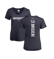 Football Women's New England Patriots #54 Tedy Bruschi Navy Blue Backer T-Shirt