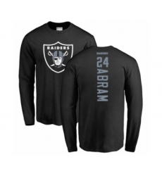 Football Oakland Raiders #24 Johnathan Abram Black Backer Long Sleeve T-Shirt