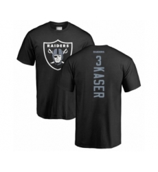 Football Oakland Raiders #3 Drew Kaser Black Backer T-Shirt