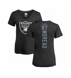 Football Women's Oakland Raiders #87 Foster Moreau Black Backer T-Shirt