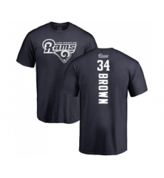 Football Los Angeles Rams #34 Malcolm Brown Navy Blue Backer T-Shirt