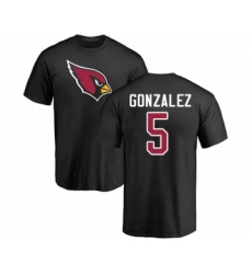 Football Arizona Cardinals #5 Zane Gonzalez Black Name & Number Logo T-Shirt