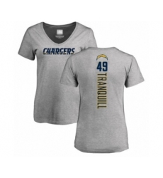 Football Women's Los Angeles Chargers #49 Drue Tranquill Ash Backer T-Shirt