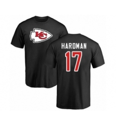 Football Kansas City Chiefs #17 Mecole Hardman Black Name & Number Logo T-Shirt