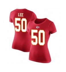Football Women's Kansas City Chiefs #50 Darron Lee Red Rush Pride Name & Number T-Shirt