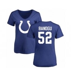 Football Women's Indianapolis Colts #52 Ben Banogu Royal Blue Name & Number Logo T-Shirt