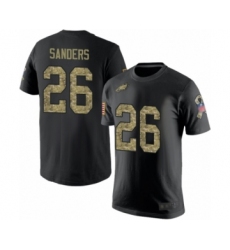 Philadelphia Eagles #26 Miles Sanders Black Camo Salute to Service T-Shirt