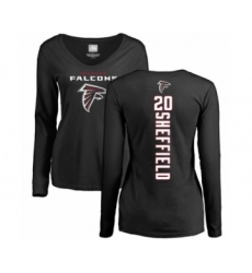 Football Women's Atlanta Falcons #20 Kendall Sheffield Black Backer Long Sleeve T-Shirt