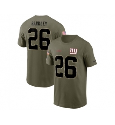 Men's New York Giants #26 Saquon Barkley 2022 Olive Salute to Service T-Shirt