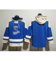 Men's Kansas City Royals Blank Blue Ageless Must-Have Lace-Up Pullover Hoodie
