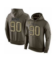 Football Men's Baltimore Ravens #90 Pernell McPhee Green Salute To Service Pullover Hoodie