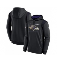 Men's Baltimore Ravens 2021 Black Sideline Team Performance Full-Zip Hoodie