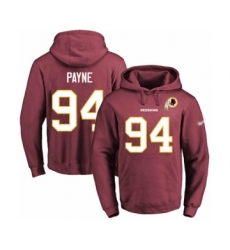 Football Men's Washington Redskins #94 Da'Ron Payne Burgundy Red Name & Number Pullover Hoodie