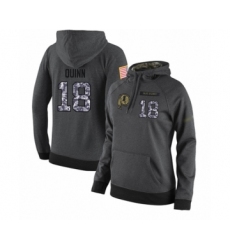 Football Women's Washington Redskins #18 Trey Quinn Stitched Black Anthracite Salute to Service Player Performance Hoodie