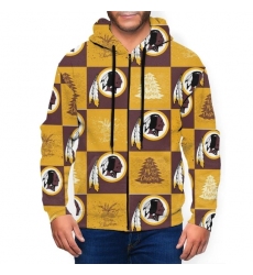 Redskins Team Ugly Christmas Men's Zip Hooded Sweatshirt