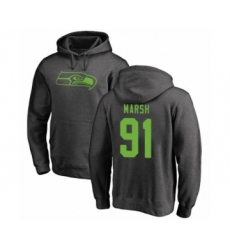 Football Seattle Seahawks #91 Cassius Marsh Ash One Color Pullover Hoodie
