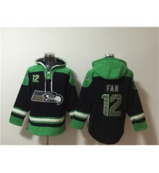 Men's Seattle Seahawks #12 Fan Black Ageless Must-Have Lace-Up Pullover Hoodie
