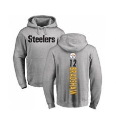 Football Pittsburgh Steelers #12 Terry Bradshaw Ash Backer Pullover Hoodie