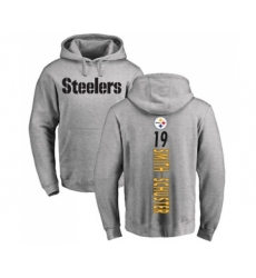 Football Pittsburgh Steelers #19 JuJu Smith-Schuster Ash Backer Pullover Hoodie
