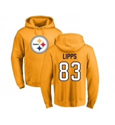 Football Pittsburgh Steelers #83 Louis Lipps Gold Name & Number Logo Pullover Hoodie