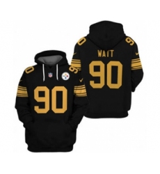 Men's Pittsburgh Steelers #90 T.J. Watt 2021 Black Pullover Football Hoodie
