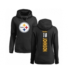 Women's Pittsburgh Steelers #18 Diontae Johnson Black Backer Pullover Hoodie