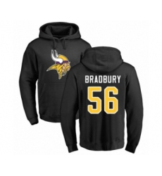 Football Minnesota Vikings #56 Garrett Bradbury Black Name & Number Logo Pullover Hoodie