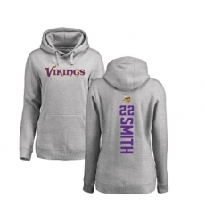 Football Women's Minnesota Vikings #22 Harrison Smith Ash Backer Pullover Hoodie