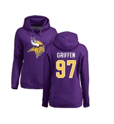 Football Women's Minnesota Vikings #97 Everson Griffen Purple Name & Number Logo Pullover Hoodie
