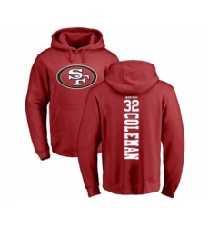 Football San Francisco 49ers #32 Tevin Coleman Red Backer Pullover Hoodie