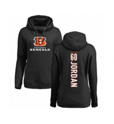 Football Women's Cincinnati Bengals #60 Michael Jordan Black Backer Pullover Hoodie