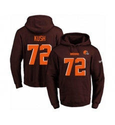 Football Men's Cleveland Browns #72 Eric Kush Brown Name & Number Pullover Hoodie