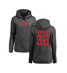 Football Women's New England Patriots #32 Devin McCourty Ash One Color Pullover Hoodie