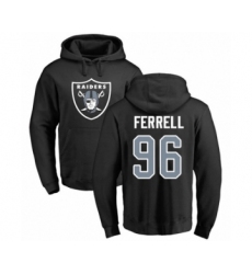 Football Oakland Raiders #96 Clelin Ferrell Black Name & Number Logo Pullover Hoodie