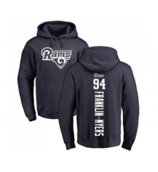 Football Los Angeles Rams #94 John Franklin-Myers Navy Blue Backer Pullover Hoodie