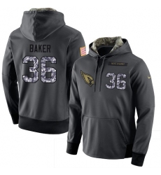 NFL Men Nike Arizona Cardinals #36 Budda Baker Stitched Black Anthracite Salute to Service Player Performance Hoodie