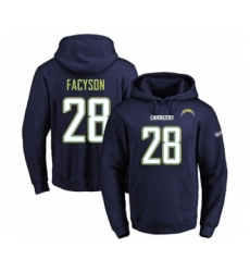 Football Men's Los Angeles Chargers #28 Brandon Facyson Navy Blue Name & Number Pullover Hoodie