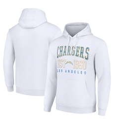 Men's Los Angeles Chargers White Throwback Logo Pullover Hoodie