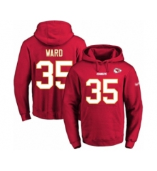 Football Men's Kansas City Chiefs #35 Charvarius Ward Red Name & Number Pullover Hoodie