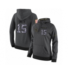 Football Women's Dallas Cowboys #15 Devin Smith Stitched Black Anthracite Salute to Service Player Performance Hoodie
