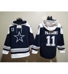 Men's Dallas Cowboys #11 Micah Parsons Navy Blue Ageless Must Have Lace Up Pullover Hoodie