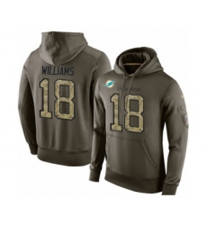 Football Miami Dolphins #18 Preston Williams Green Salute To Service Men's Pullover Hoodie