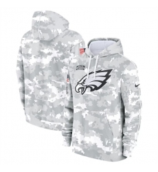 Men's Philadelphia Eagles 2024 Arctic Camo Salute To Service Club Fleece Pullover Hoodie