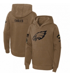 Youth Philadelphia Eagles Nike Brown 2023 Salute to Service Club Fleece Pullover Hoodie