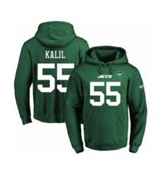 Football Men's New York Jets #55 Ryan Kalil Green Name & Number Pullover Hoodie