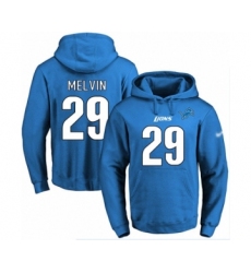 Football Men's Detroit Lions #29 Rashaan Melvin Blue Name & Number Pullover Hoodie