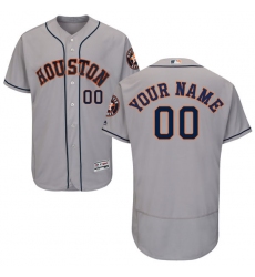 Men's Houston Astros Majestic Road Gray Flex Base Authentic Collection Custom Jersey