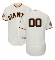 Men's San Francisco Giants Majestic Ivory Home On-Field 60th Season Patch Flex Base Custom Jersey