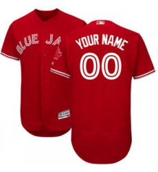 Men's Toronto Blue Jays Majestic Flex Base Authentic Collection Red Custom Jersey