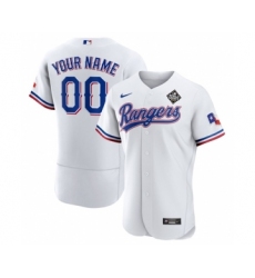 Men's Texas Rangers Active Player Custom White 2023 World Series Flex Base Stitched Baseball Jersey